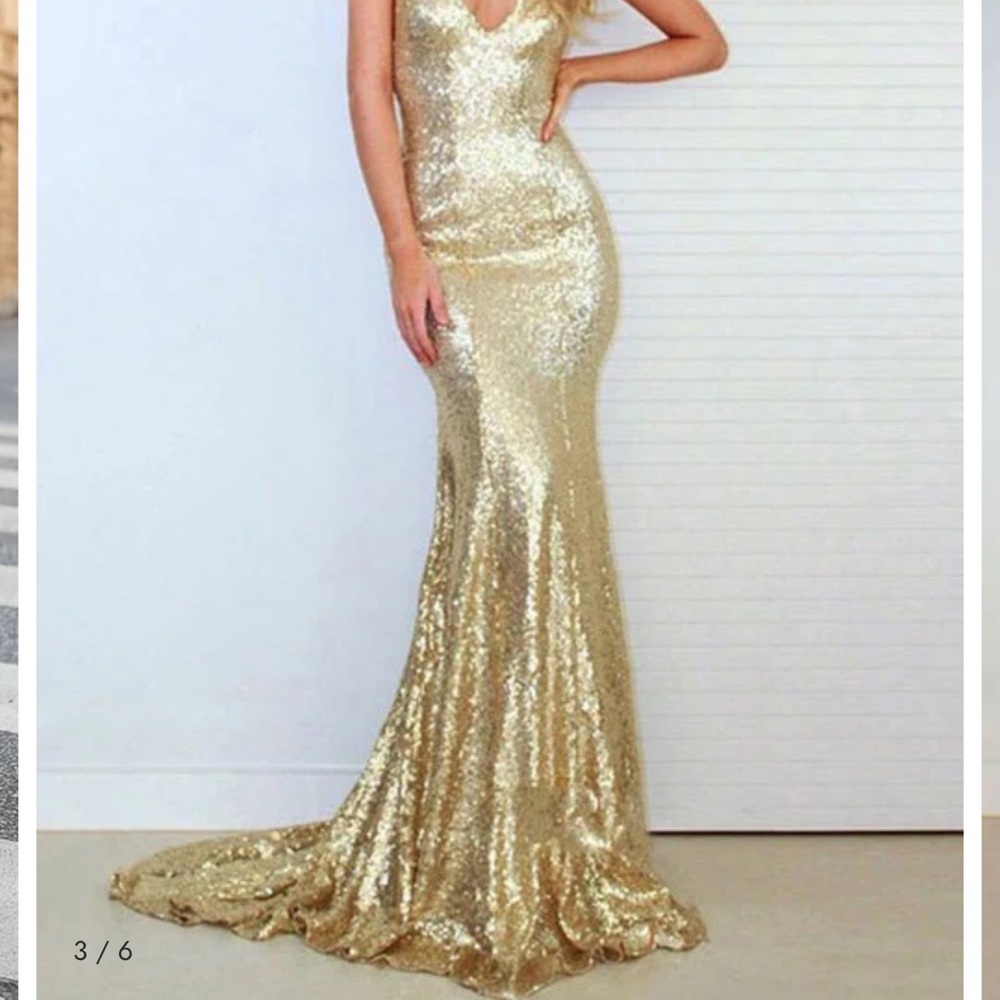 Dazzling Gold Sequin Prom Dress